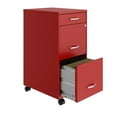 thumbnail image 5 of Space Solutions 18" Deep 3 Drawer Mobile Letter Width Vertical File Cabinet, Red, 5 of 6