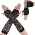thumbnail image 1 of 2 pares de guantes de malla sin dedos, estilo años 80/90, 1 of 4