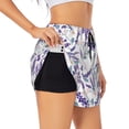 thumbnail image 1 of Balery Lavender Flowers Pantalones cortos deportivos para mujer con forro y dos bolsillos, elásticos, para entrenamiento, gimnasio, yoga-Large, 1 of 7
