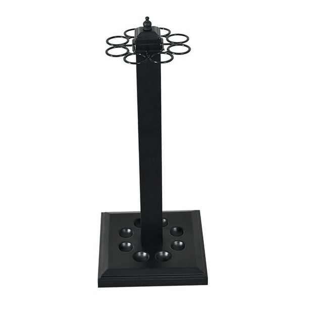 Soporte de almacenamiento de esquina para taco de billar, 8 agujeros, soporte de suelo, soporte para taco de billar Negro