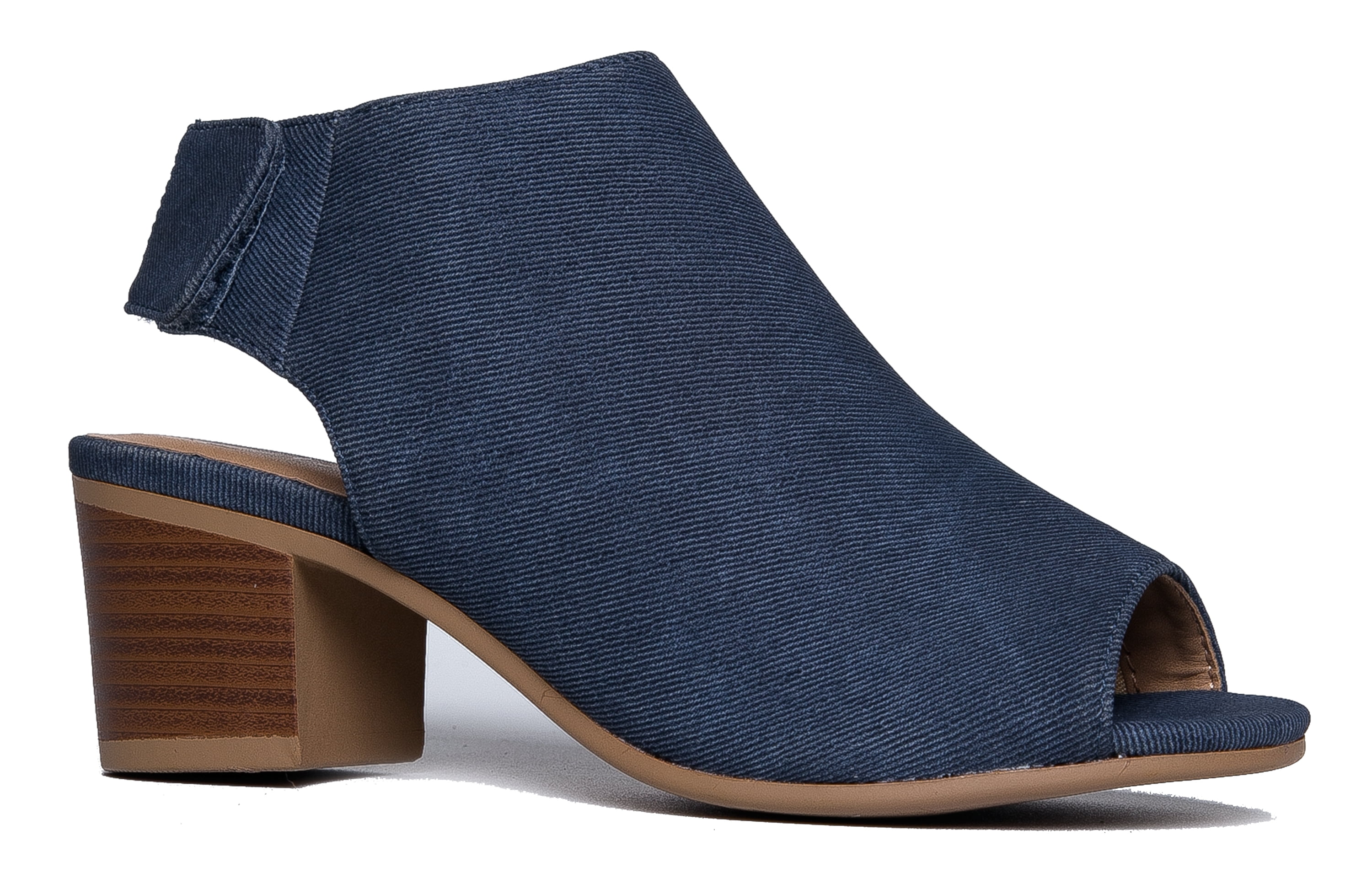 open toe low heel ankle boots