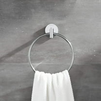 BUVELOT Chrome Towel Ring, Brass Hand Towel Holder for Bathroom, Modern Hand Towel Rack Wall Mounted, Chrome, 077060-CR Leo Seires