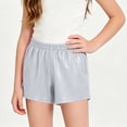 thumbnail image 6 of Girl’s Metallic Athletic Shorts Summer Sparkly Shiny Elastic Waist Shorts Fashion Loose Going out Bottoms for Kids 2-11 Years, 6 of 9