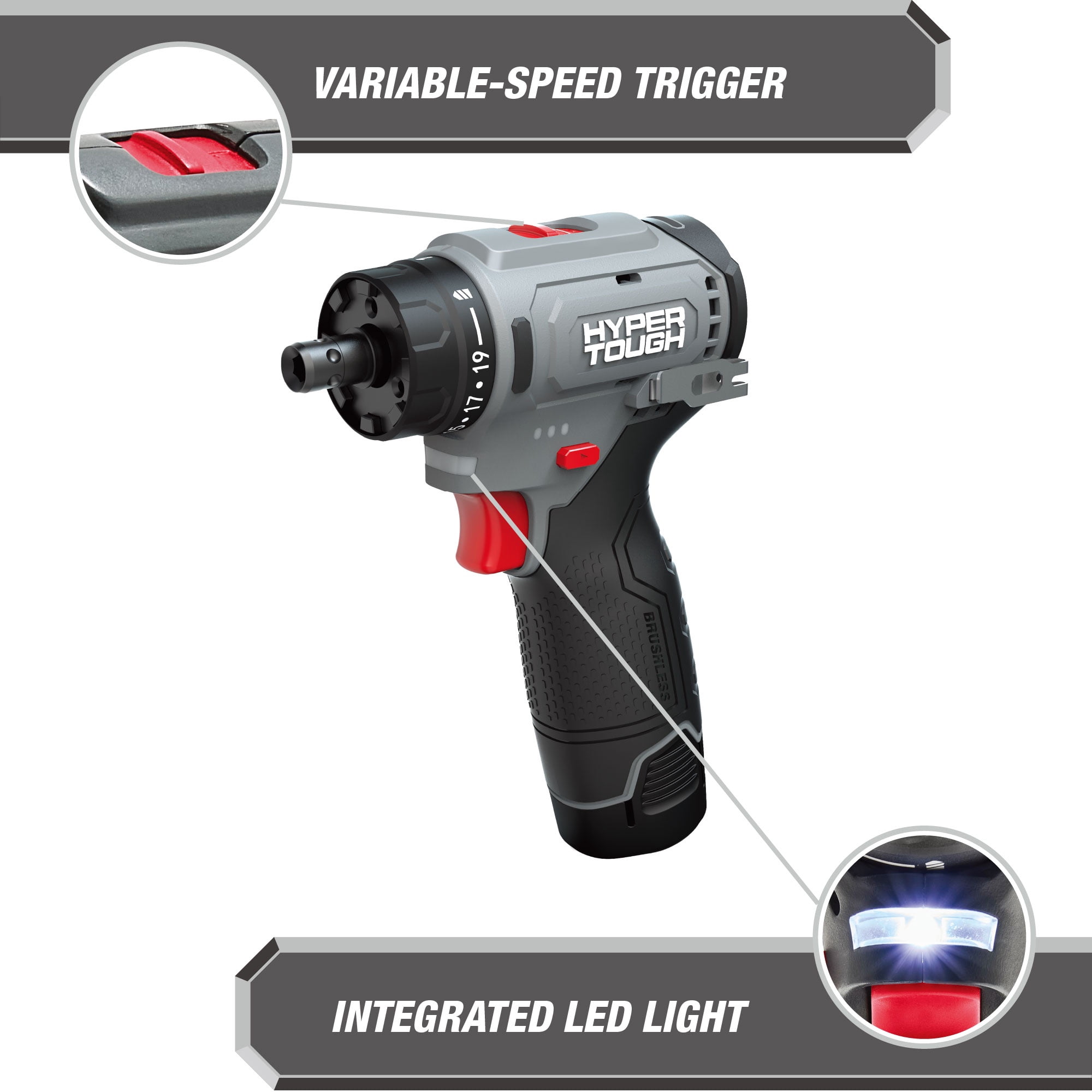 Hyper Tough 12V Max Lithium-Ion Cordless Drill Set with 2.0 Ah Battery