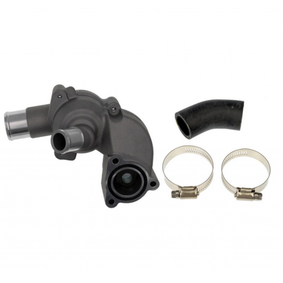 KarParts360 For Ford Mustang 2005 06 07 08 09 2010 Engine Coolant Thermostat | Aluminum | Silver | 2.36 inches Flange Length | 2.63 inches Flange Thickness | 2.63 inches Flange Width | 2L2Z-8592-BA