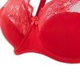 thumbnail image 4 of Bigersell Women's Sports Bras Womens Solid Lace Lingerie Bras Underwear Bralette Bras Comfortable Bra Big & Tall Size Girls Sports Bras, Style 9073, Red 38C, 4 of 4