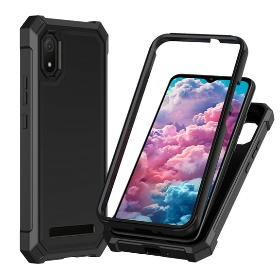 6goodeals For Cloud Mobile Stratus C8 Phone Case Tempered Glass Screen Protector Full-Body Protective Shockproof Bumper Cloud Stratus C8 Case Cover