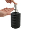 thumbnail image 3 of Unique Bargains 1 Pc Twill Lines Soap Pump Dispenser for Bathroom 450ml Black, 3 of 6
