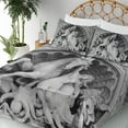 thumbnail image 3 of Retro Sheet Set, Struggling Nymph Octopus Seashell Horse in Lunettert Bologna, Fitted and Flat Sheet with Pillowcases Bedding Accent 4 Piece Set, Full, Grey, by Ambesonne, 3 of 5