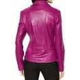 thumbnail image 2 of HOT Women's Genuine Pink Lambskin Real Leather Jacket Stylish Collared Biker Coat W414, 2 of 3