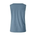 thumbnail image 5 of CFLVAEK Summer Tank Tops for Women 2025 Casual V Neck Top Loose Fit Sleeveless Vacation Shirts Solid Color Basic Tees Blue XXL, 5 of 10