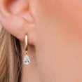 thumbnail image 3 of Gem Stone King 14K Yellow Gold Lab Grown Diamond Dangle Earrings for Women | 1.04 Cttw | Gemstone April Birthstone | DEF Color | VVS-VS Clarity | Pear Shape 7X5MM, 3 of 6
