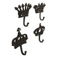 thumbnail image 3 of Pack Of 4 Cast Iron Medieval Royalty King and Queen Crowns Wall Coat Hooks, 3 of 9