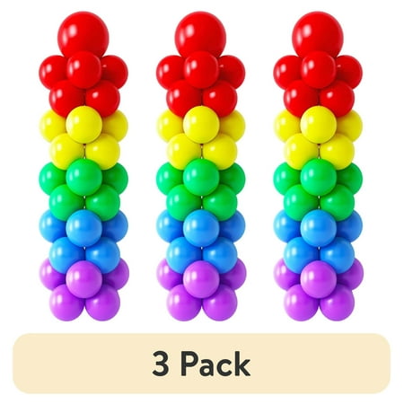(3 pack) Fairy Balloon Column Kit Adjustable Height with Telescopic Pillar, PVC