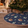 thumbnail image 5 of Zufioo Hedgehog And Snail Print Imitation linen Christmas Tree Skirt Hemming Style for Christmas Tree Christmas Party Home Decorations-36", 5 of 6