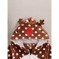 thumbnail image 5 of Qiylii Children’s Cartoon 3D Antlers Polka Dot Long Sleeve Plush Hooded Coat, 5 of 8
