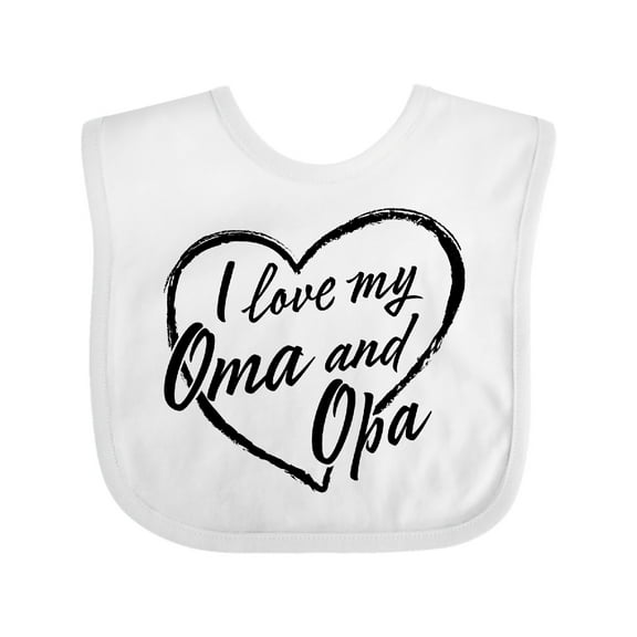 Inktastic I Love My Oma and Opa in Black Chalk Heart Boys or Girls Baby Bib