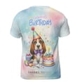 thumbnail image 2 of Happy Birthday Cute Puppy Basset Hound with Cake Gifts Party Hat All Over Print 3D Shirt Unisex Merch Bassets Dog Breed Lovers Gifts Idea - 00029, 2 of 6