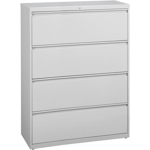 Lorell Lateral File - 4-Drawer - 42" x 18.6" x 52.5" - 4 x Drawer(s) for File - Legal, Letter, A4 - Lateral - Rust Proof, Leveling Glide, Interlocking, Ball-bearing Suspension, Label Holder - Light G