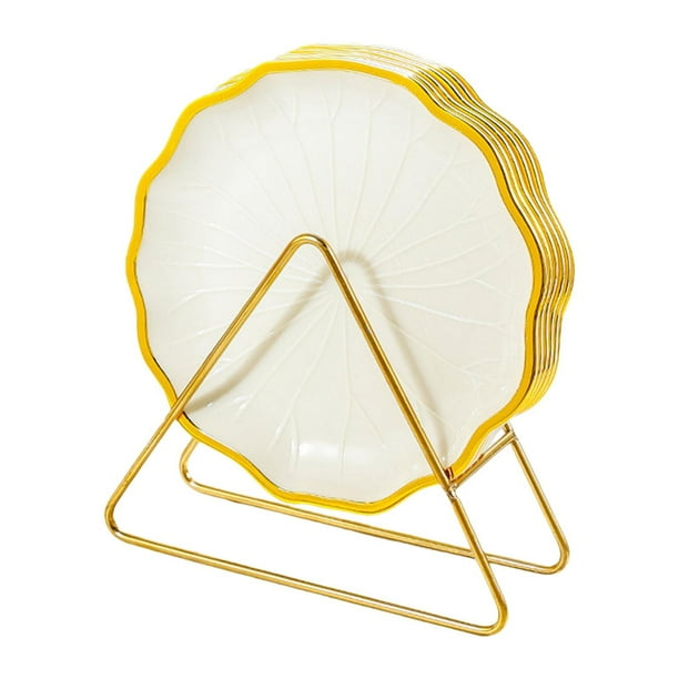 Juego de 6 platos, plato para servir ensalada, plato reutilizable para aperitivos, plato de , platos de cena para Camping, restaurante, cocina de Beige