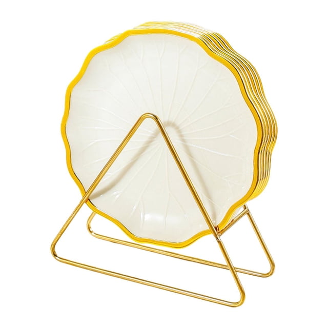 Juego de platos de 6x, plato de , plato de aperitivo elegante reutilizable, vajilla, plato de residuos de residuos, plato para servir para cocina Beige