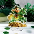 thumbnail image 4 of SIYTUAU St Patricks Day Ornament 2D Acrylic Rotates 360 Degrees Suitable For Desktop Decoration Plastic Clear Printing Detailed Decor Piece, 4 of 7