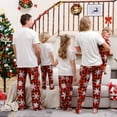thumbnail image 3 of WBQ Matching Family Pajamas Sets Christmas PJ's with Short Sleeve White Tee and Print Pants Loungewear with Pocket, 3 of 5