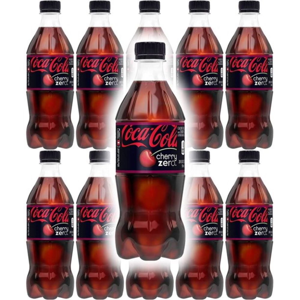 Coke Zero Cherry Flavor, 20 Oz Bottle (Pack of 10, Total of 200 Fl Oz)