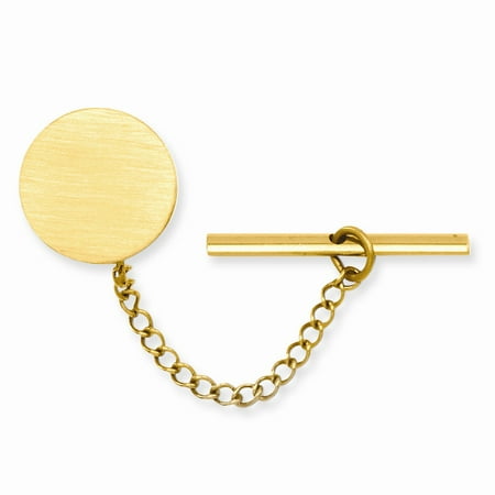 Gold-plated Round Satin Tie Tack