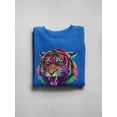 thumbnail image 3 of Pop Art Tiger Head Sweatshirt Women -Image by Shutterstock, Female Small, 3 of 4