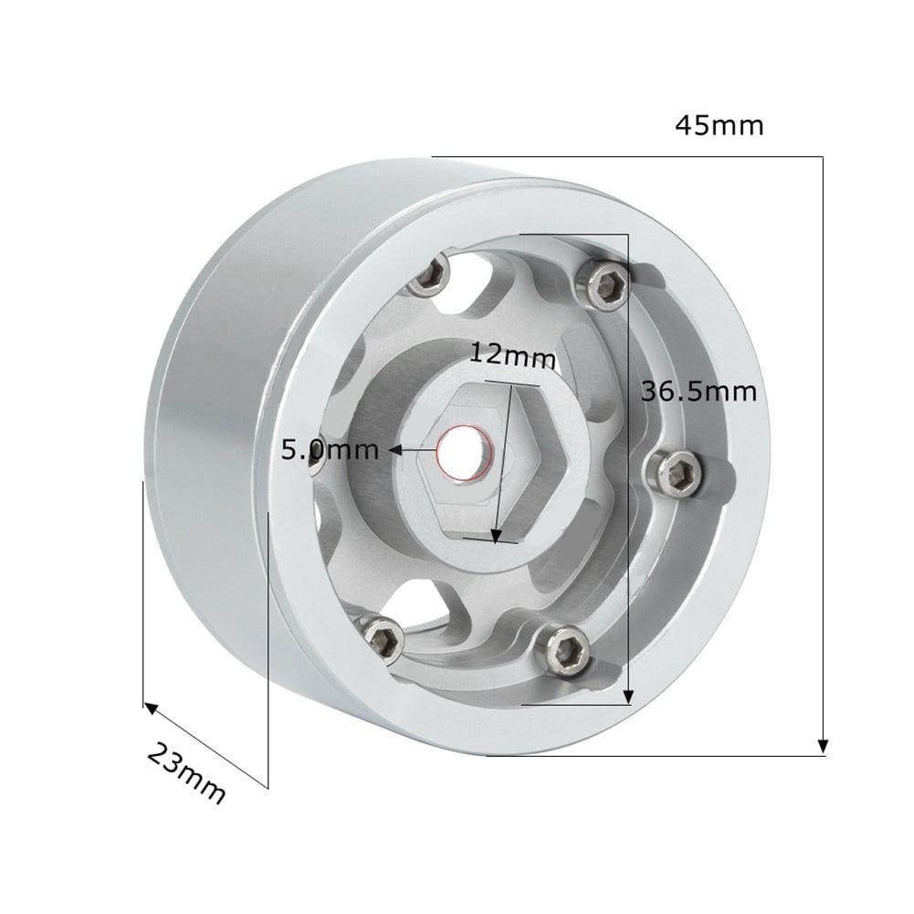 SNOWINSPRING 4PCS 76mm 1.55 Metal Beadlock Wheel for 1/10 RC