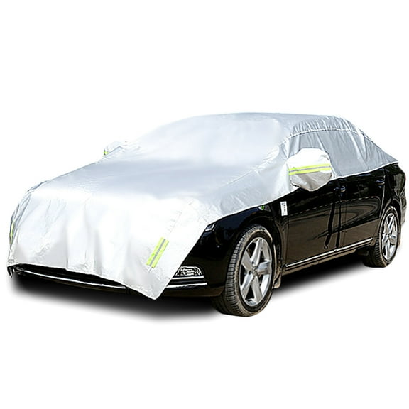 Konnfeir Half Car Cover Car Body Cover Sunshade Cover Snow Cover Windshield Cover Waterproof Aluminum Material with Cotton