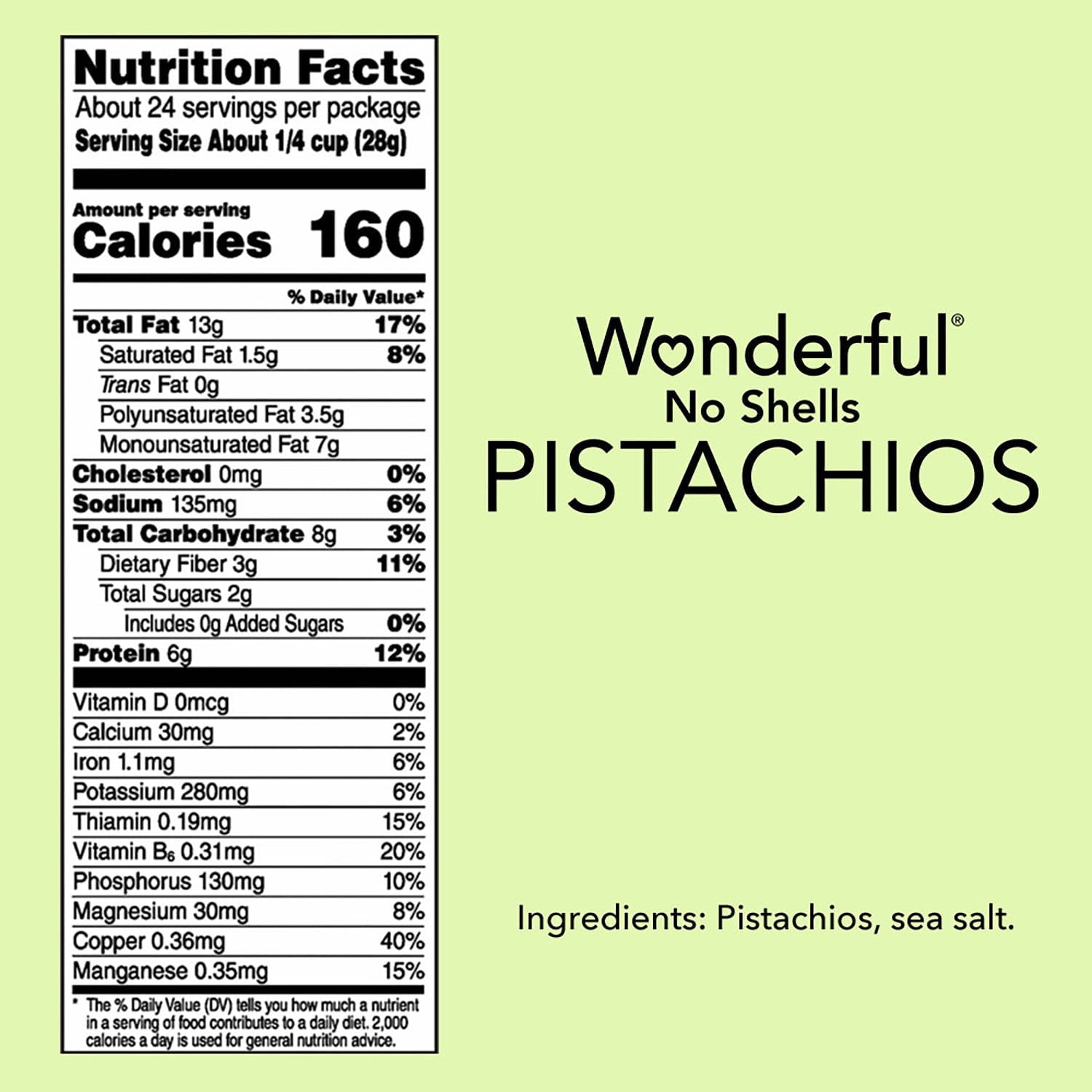 Wonderful Shelled Roasted Salted Pistachios, 24 oz. with bowl by OMA