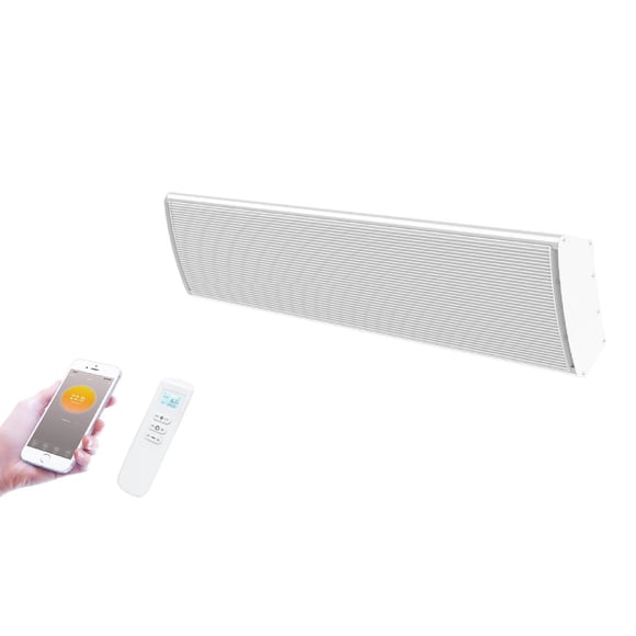 Wexstar Ultra 1500W White Wall/Ceiling Infrared Heater with w/Built-in Thermostat Wi-Fi Smart Phone connection and Remote Control