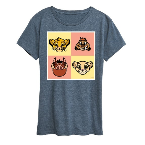 Disney - The Lion King - Faces Lion King - Women's Short Sleeve Graphic T-Shirt