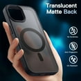 thumbnail image 4 of JETech 3 in 1 Magnetic Case for iPhone 13 6.1-Inch with 2-Pack Tempered Glass Screen Protector, Compatible with MagSafe, Translucent Matte Back Shockproof Phone Cover (Black), 4 of 7