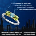 thumbnail image 2 of Gem Stone King 925 Silver and 10K Yellow Gold Blue Zircon and Green Peridot Engagement Ring for Women | 1.95 Cttw | Round 5MM | Gemstone Birthstone | Size 5, 2 of 6