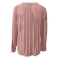 thumbnail image 4 of Arlun Sweater for Women V-Neck Knitted Pullover Sweater Long Sleeve Soft Cozy Tops for Everyday Wear Women's Solid Color Ribbing Loose Fit Basic Pullovers Pink XXL, 4 of 5
