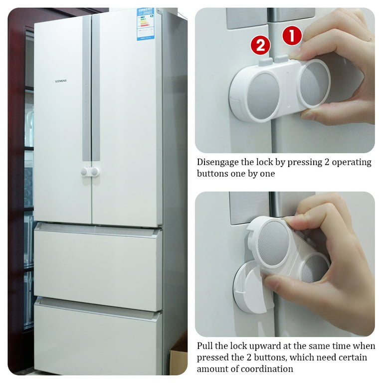 EUDEMON 1 Pack Home Refrigerator Fridge Freezer Door Lock Latch Catch Toddler Kids Child Baby Safety Lock Easy to Install and Use 3M VHB Adhesive No