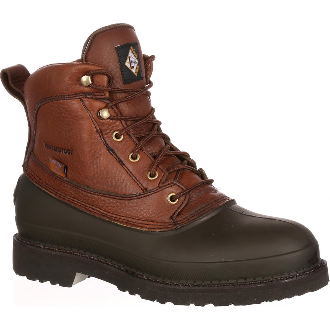 Lehigh Men's 6'' Safety Steel Toe Waterproof Work Boots Black Leather Size 10 3E