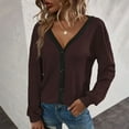 thumbnail image 1 of LOVZFMLL Cardigan pour Femmes Mode Décontractée Assorti de Couleurs Cardigan à Boutons Manches Longues Blouse, 1 of 9