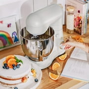 جميلة 5.3 Qt الوقوف خلاط، الجليد الأبيض مع الخافق شقة، العجين هوك، بالون خفقت