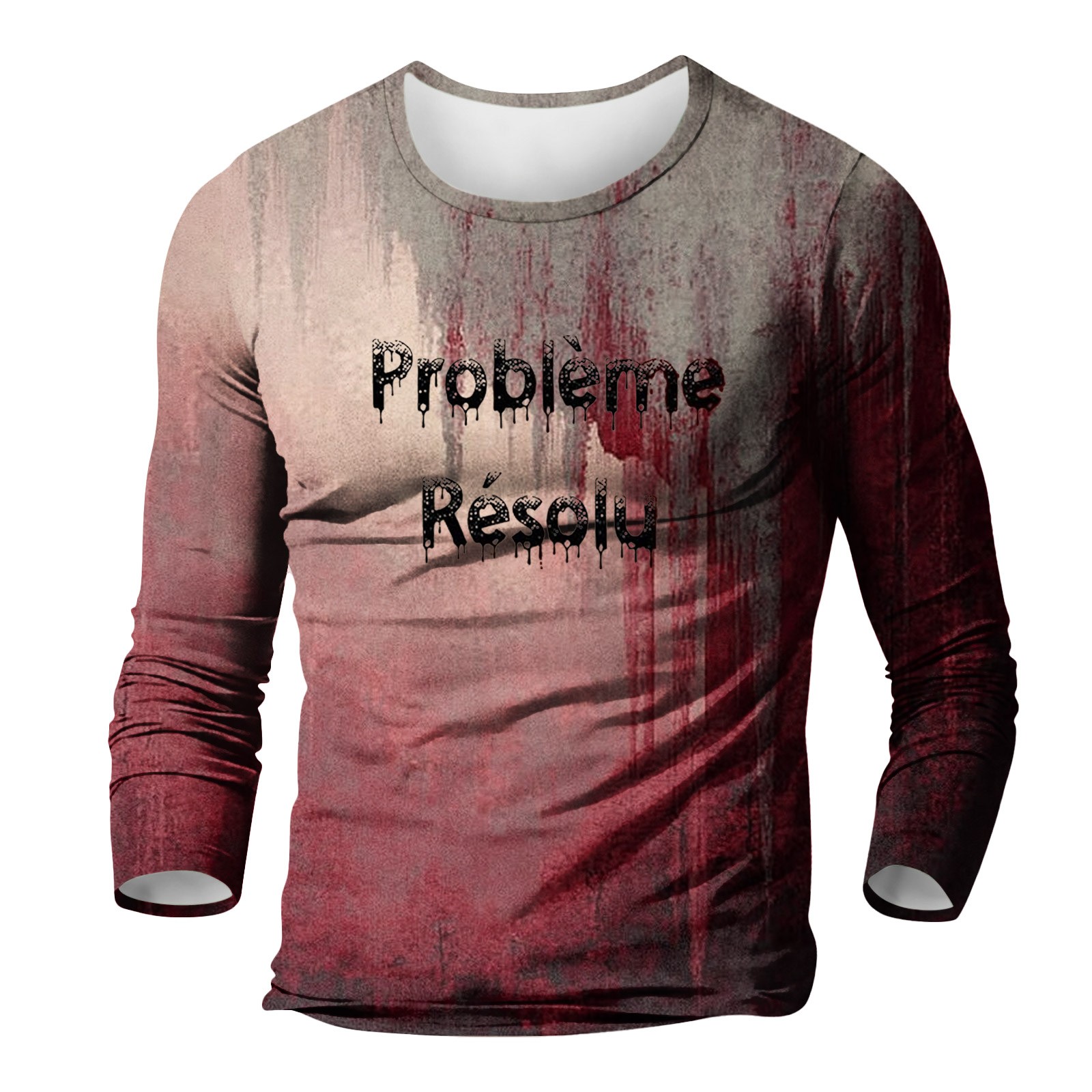 Funny 'I'm Fine' Blood Splatter T-Shirt For Women - Halloween Horror Graphic Tee, Casual Round Neck Top - View #10