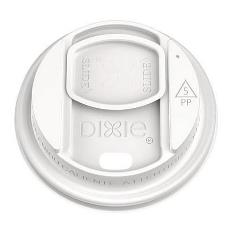 Dixie Smart Top Reclosable Lids for Hot Cups, Fits 10 oz to 20 oz Hot Cups, Plastic, White, 1,000/Carton