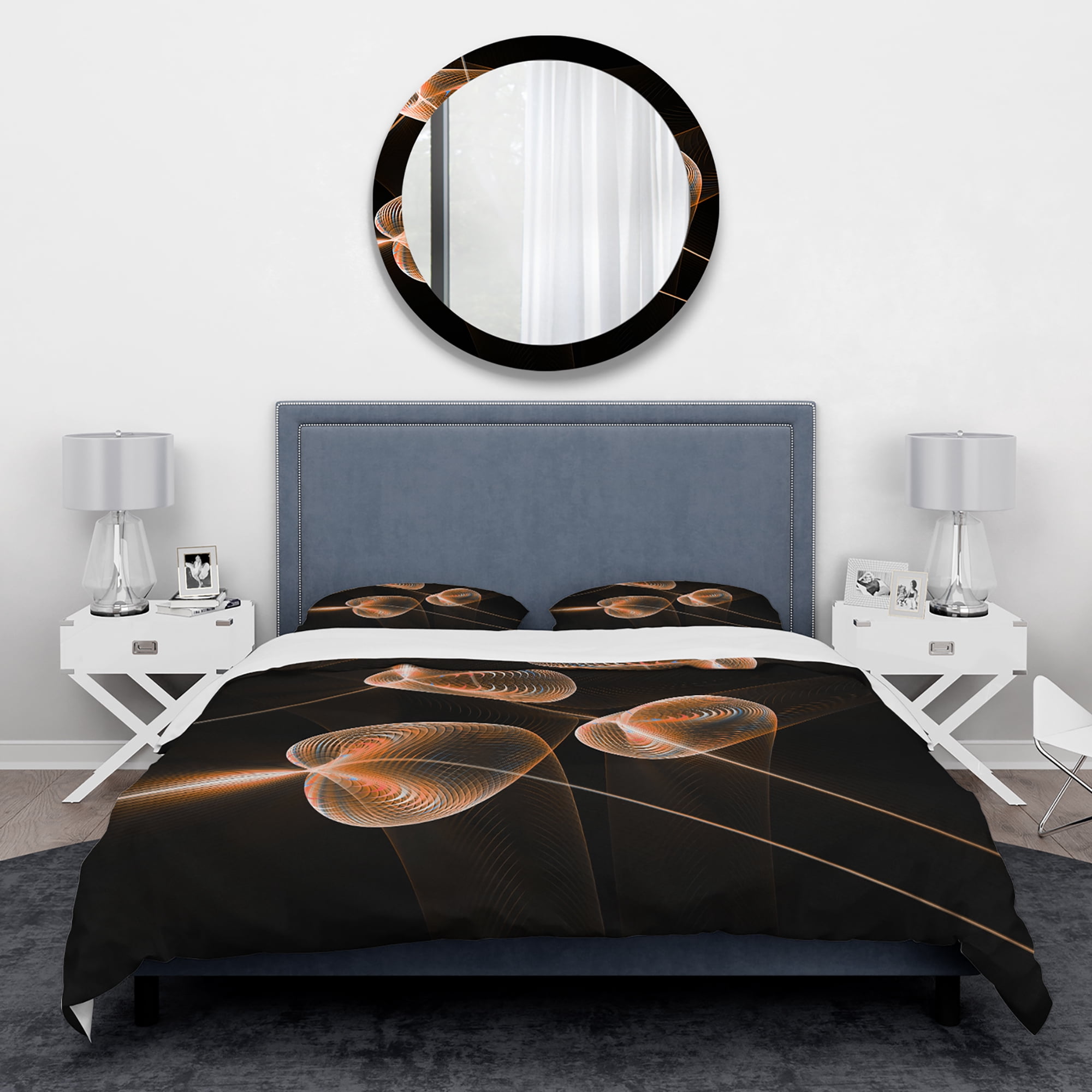 Designart 'Fractal Pink Orchids' Traditional Duvet Cover Set