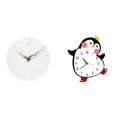 thumbnail image 1 of Reloj de pared redondo, silencioso, sin , decorativo, con forma de pingüino, de tablero de fibra de densidad media. Ideal para baño, dormitorio,, 1 of 8