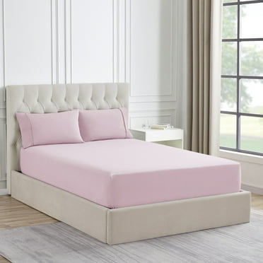 Sweet Home Collection 1500 Supreme Collection Microfiber Flannel Fitted Sheet Pale Pink - Twin