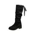 thumbnail image 3 of SKIYLEVZ Knee-High Boots for Women Everyday Style Waterproof Winter Booties Pair with Dresses and Skirts​​ Figure-Flattering Fashion Statement Faux Leather Boots, 3 of 10
