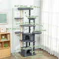 thumbnail image 2 of 79" Extra Tall Dark Grey Cat Tree with Scratching Posts, Perches & Hammock - Multi-Level Indoor Cat Tower for 2-3 Cats - Stable & Cozy Play Structure, 2 of 7