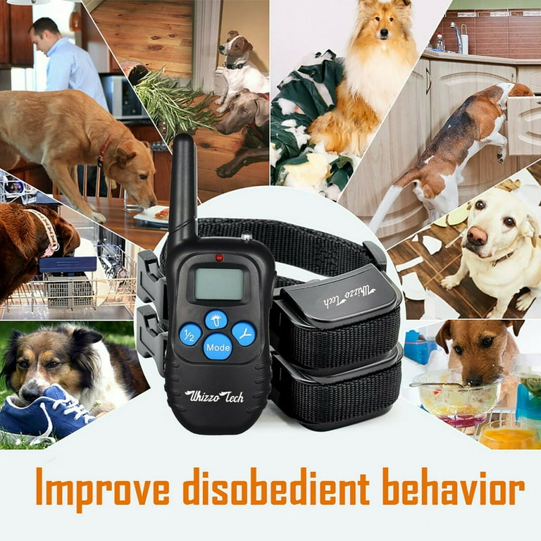 ALING Dog Shock Training Collar Rechargeable Lcd Remote Control Waterproof 330 Yards Electric Dog Training Collar With Led Light Vibration Shock And